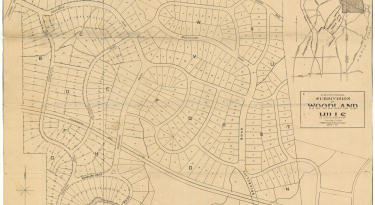 Provisional Survey of Woodland Hills Subdivision by O.F. Kauffman dated March 1914 for W. E. Worley