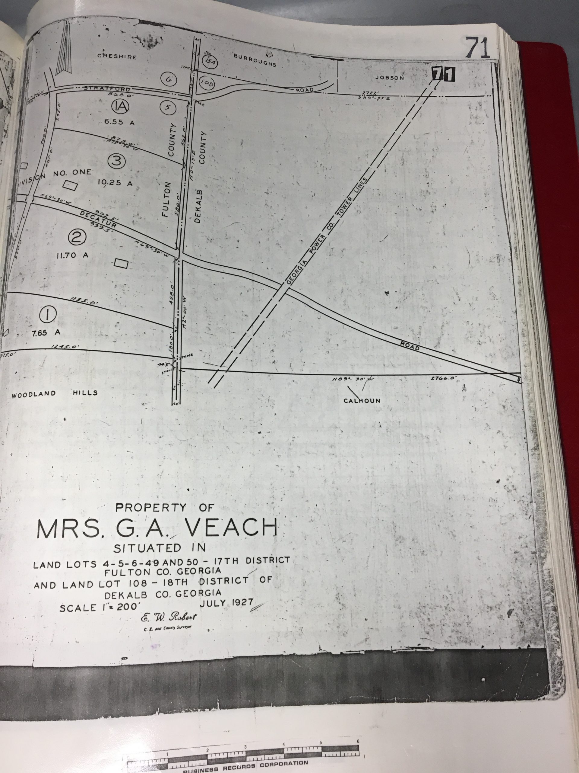 page 71 G.A. Veach 1927 Land Lot 4, 5, 49 Fulton Co. & Land Lot 108 Dekalb Co.